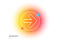 Next arrow line icon. Forward Arrowhead. Gradient blur button. Vector Royalty Free Stock Photo