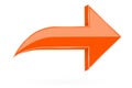 Next arrow. Orange shiny 3d icon