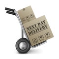 Next day delivery hand truck Royalty Free Stock Photo