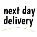 NEXT DAY DELIVERY stamp on white background Royalty Free Stock Photo