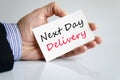 Next day delivery text concept Royalty Free Stock Photo