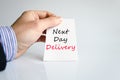 Next day delivery text concept Royalty Free Stock Photo