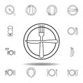 Next dish, table etiquette icon. Set can be used for web, logo, mobile app, UI, UX on white background Royalty Free Stock Photo