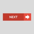 Next flat button on grey background. Royalty Free Stock Photo