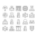 next gen data center automation icons set vector Royalty Free Stock Photo