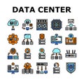 next gen data center automation icons set vector Royalty Free Stock Photo