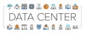 next gen data center automation icons set vector Royalty Free Stock Photo