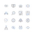 Next-gen technology line icons collection. Augmented, Biotech, Cryptocurrency, Blockchain, Cybersecurity, Data, Quantum Royalty Free Stock Photo