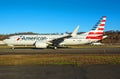 American Airlines Boeing 737-8 MAX in warm winter golden sun