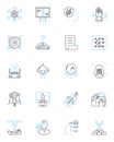 Next-generation strategies linear icons set. Innovation, Disruption, Futuristic, Agility, Adaptability, Transformation