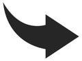 Next icon. Black curved arrow. Interface element