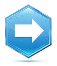 Next icon crystal blue hexagon button