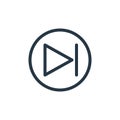 next icon vector from communication and media concept. Thin line illustration of next editable stroke. next linear sign for use on