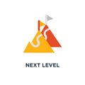 next level icon. upgrade, long term ambition, future aspiration concept symbol design, way to success, reach goal, higher and