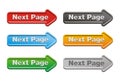 Next page button sets - arrow buttons Royalty Free Stock Photo