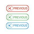 Next and previous buttons for web icon various color white background Royalty Free Stock Photo