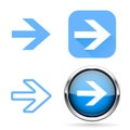 Next signs. Blue buttons and icons