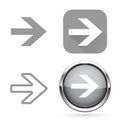 Next signs. Gray buttons and icons
