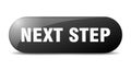 next step button. sticker. banner. rounded glass sign Royalty Free Stock Photo