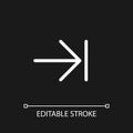 Next step pixel perfect white linear ui icon for dark theme Royalty Free Stock Photo