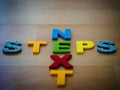 Next steps concept in colorful letters Royalty Free Stock Photo