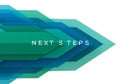 Abstract overlapping blocks with NEXT STEPS symbolizing progress Royalty Free Stock Photo