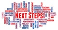 Next Steps word cloud concept Royalty Free Stock Photo