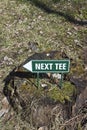Next tee sign at golf course Royalty Free Stock Photo
