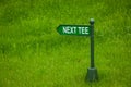 Next tee sign on the golf course Royalty Free Stock Photo
