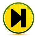 Next track icon lemon lime yellow round button illustration