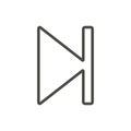 Next track icon vector. Forward, skip line symbol.