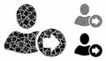 Next user Mosaic Icon of Unequal Parts Royalty Free Stock Photo