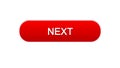 Next web interface button red color, internet site design, online program Royalty Free Stock Photo