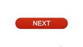 Next web interface button wine red color, internet site design, online program Royalty Free Stock Photo