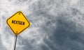 NextGen - yellow sign with cloudy sky Royalty Free Stock Photo