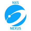 Nexus Coin cryptocurrency blockchain icon. Virtual electronic, internet money or cryptocoin symbol, logo