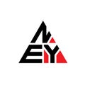 NEY triangle letter logo design with triangle shape. NEY triangle logo design monogram. NEY triangle vector logo template with red