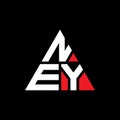 NEY triangle letter logo design with triangle shape. NEY triangle logo design monogram. NEY triangle vector logo template with red