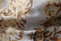 Fabric decorated with fantasy designs, texture