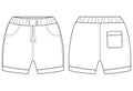 Nfant Boys Half short Pant flat sketch vector illustration Royalty Free Stock Photo