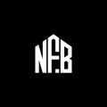 NFB letter logo design on BLACK background. NFB creative initials letter logo concept. NFB letter design Royalty Free Stock Photo