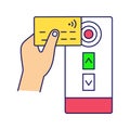 NFC credit card reader color icon