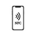 NFC illustration. Mobile payment. NFC smart phone concept flat icon