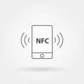 Nfc Near field communication single isolated icon with modern line or outline style Royalty Free Stock Photo