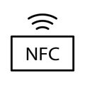 Nfc payment outline vector icon. Online transaction. For web design and printing