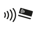 NFC payment technology icon, contactless payment, credit card tap pay wave logo, near field communication sign, contactless pay