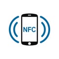 NFC payment technology icon. Near field communication concept, fast payment symbol - vector