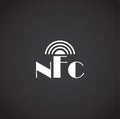 NFC related icon on background for graphic and web design. Creative illustration concept symbol for web or mobile app.