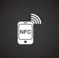 NFC related icon on background for graphic and web design. Creative illustration concept symbol for web or mobile app.