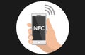 NFC smart phone concept flat icon